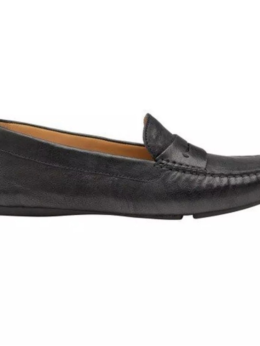 Women's Black Leather Penny Loafers